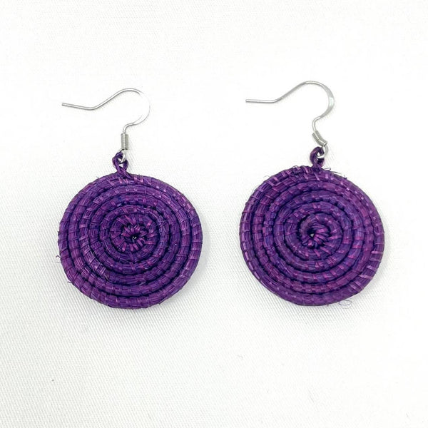 Woven Disc Earrings Small