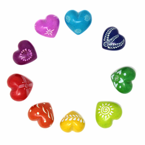 Soapstone Hearts 1-inch - Assorted Colors