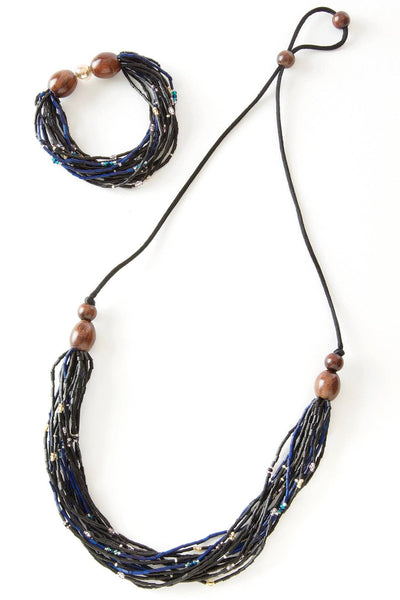 Rise Up Multi-Strand Zulugrass & Acacia Wood Cause Necklace