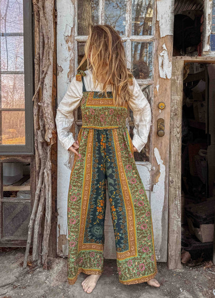 Boho Floral Printed Jumpsuit Pants 2 in 1, Free Spirit Style