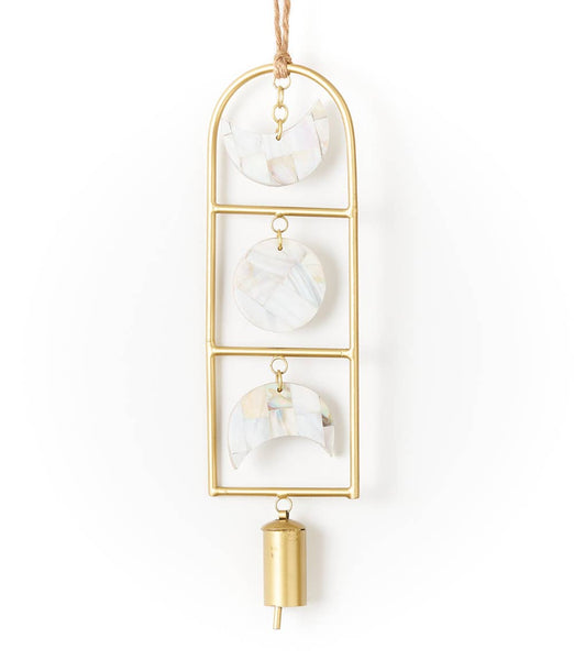 Chayana Moon Phase Mother of Pearl Wind Chime - Fair Trade