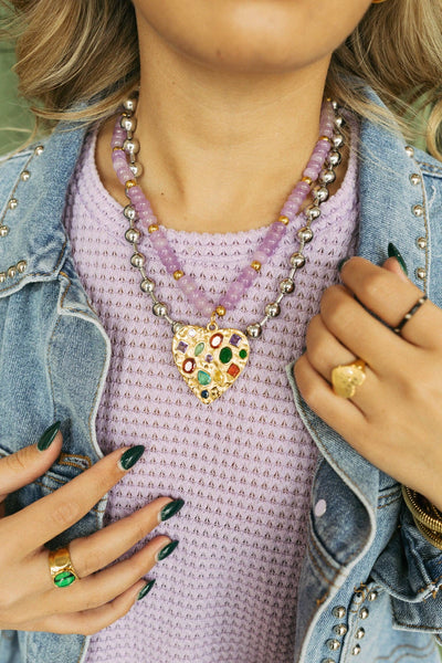 Barbara Beaded Necklace (Gold or Silver)