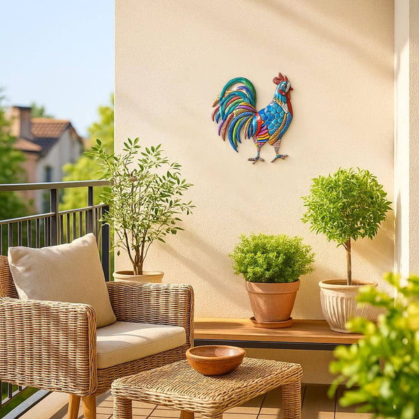 Painted Blue Rooster