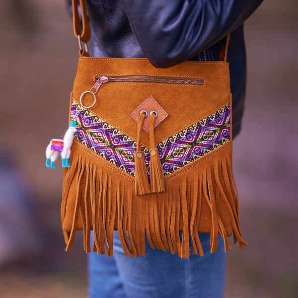 Suede Tassle Crossbody