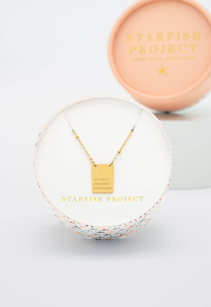 Act Justly Necklace in Gold