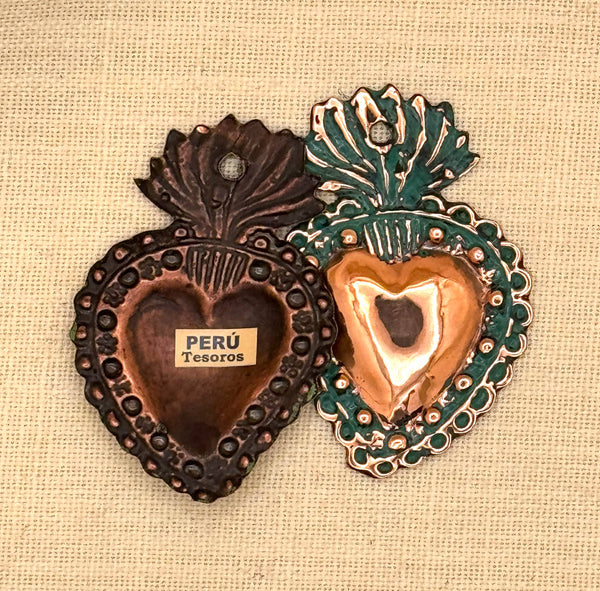 Small Oxidized Copper Heart Milagro (MC02)