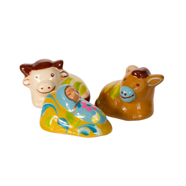 Ceramic Miniature Nativity Set of 5 Christmas Fair Trade Christmas Fair Trade