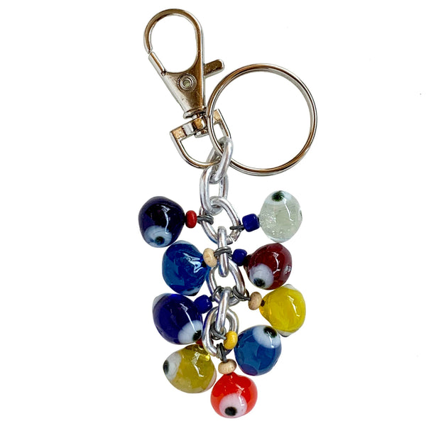Multi-color Evil Eye Keychain 2.5x3x9cm, Turkey