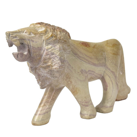 Soapstone Lion Natural Stone Sculpture