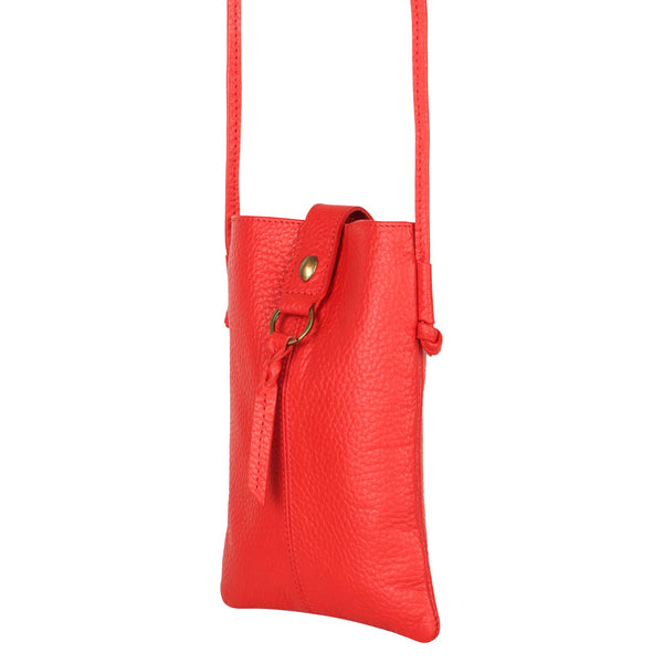 Jennie bag w/ slim strap closure & tassel - Bright Red