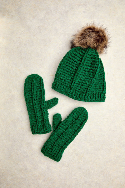 Brecken Kelly Green Knit Mittens