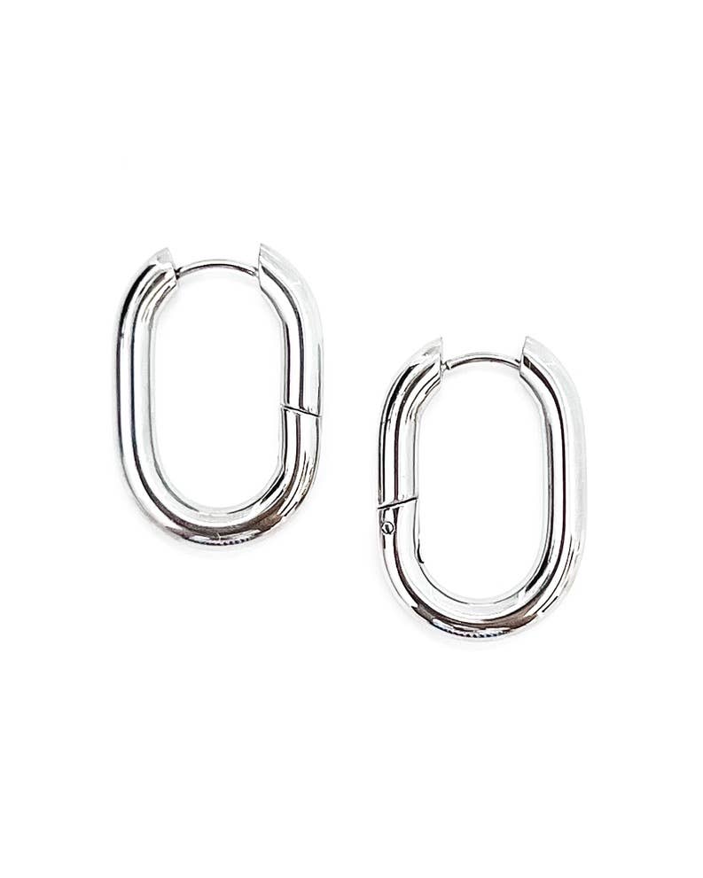 Eira Oval Hoop Earrings || Choose Color