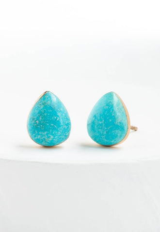 Teresa Teardrop Turquoise Studs