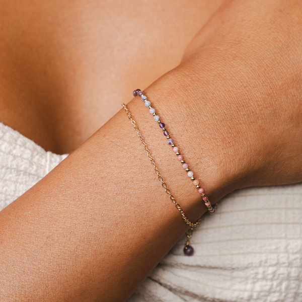 Energy Healer 2mm Healing Layered Bracelet (Gold)