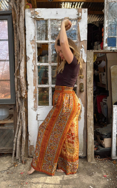 Boho Floral Printed Jumpsuit Pants 2 in 1, Free Spirit Style