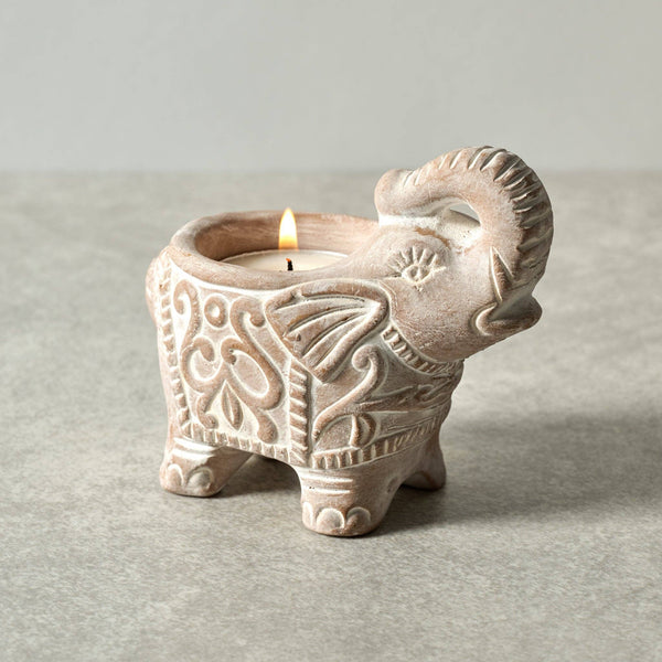 Terracotta Elephant Candleholder