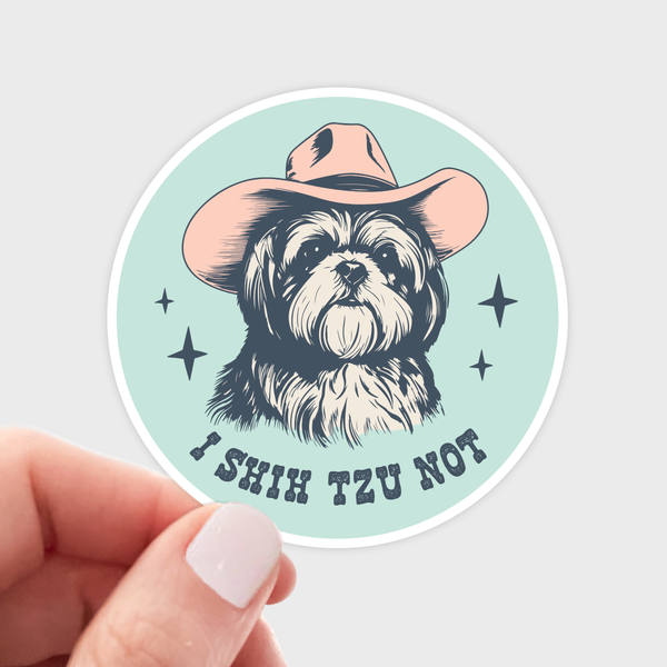 I Shih Tzu Not Sticker - dog mom, pet store, puppy, cowboy