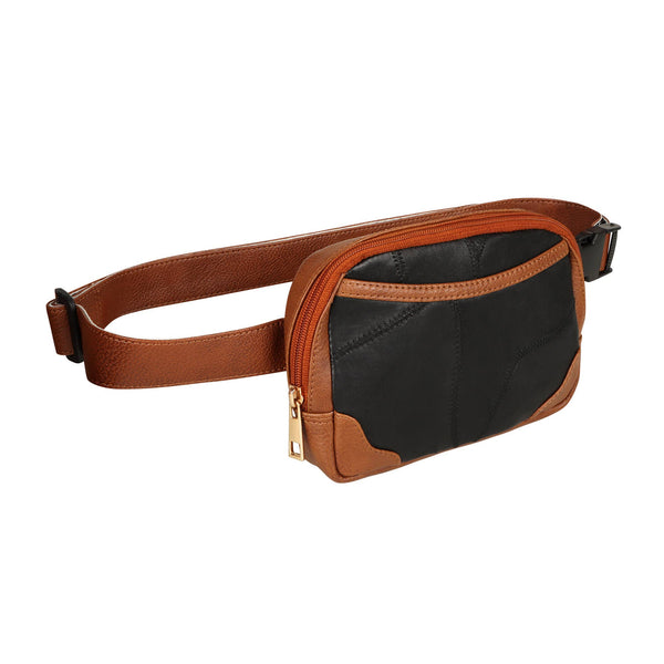 Journie Adjustable Belt Bag - Brown & Black