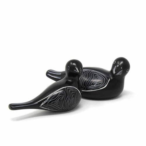 Soapstone Black Birds - Big & Little