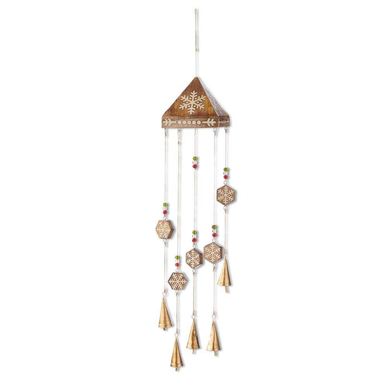 Painted snowflakes Wooden Wind Chime