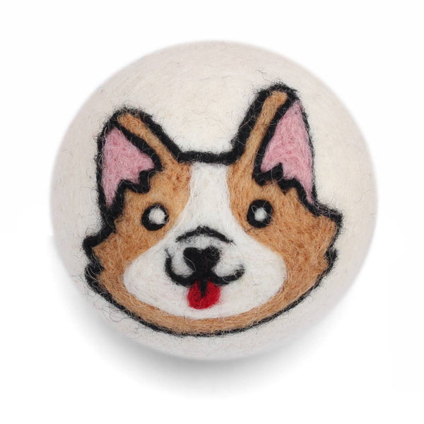 Dogs: Eco Wool Dryer Balls Fair Trade: Dark Brown Dog
