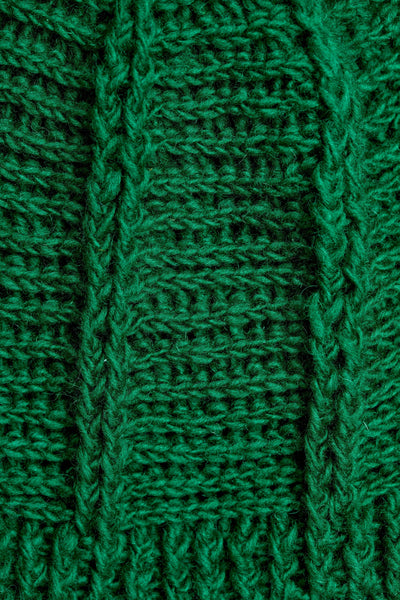 Brecken Kelly Green Knit Pom Beanie