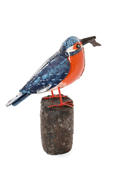 Recycled Metal Victorious Kingfisher Sculpture