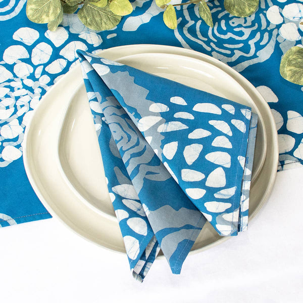 Indigo Blooms Organic Napkin