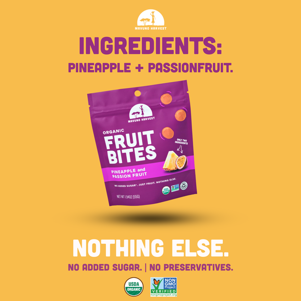 Organic Fruit Bites: Pineapple & Passionfruit, 8-pack case