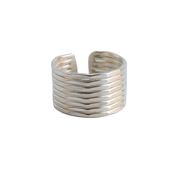 Stacked Column Ring - Silver