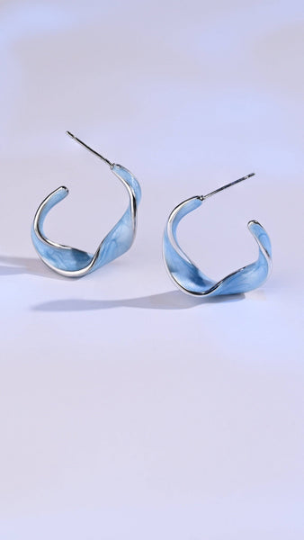 With a Twist Hoops in Sky Blue