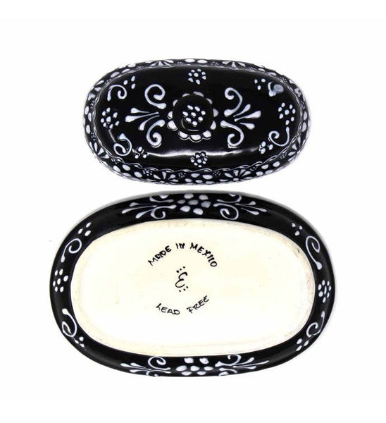 Encantada Handmade Pottery Butter Dish, Ink