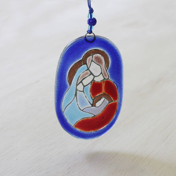 Oval Nativity Ornament, Glass