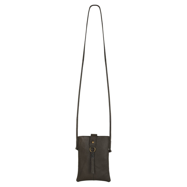 Jennie Small bag w/ slim strap closure & tassel - Deepest Br