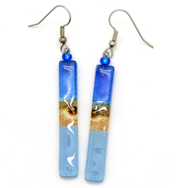 Long Colorful Glass Stick Earrings