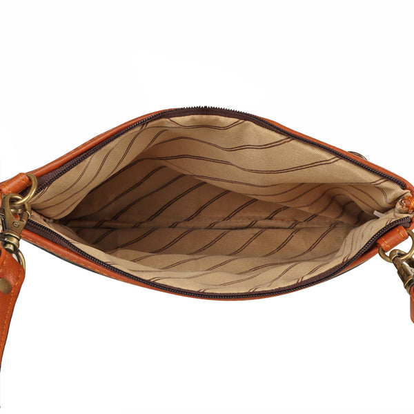 Grayson Wide Crossbody Bag w/ Pocket - White  Hairon