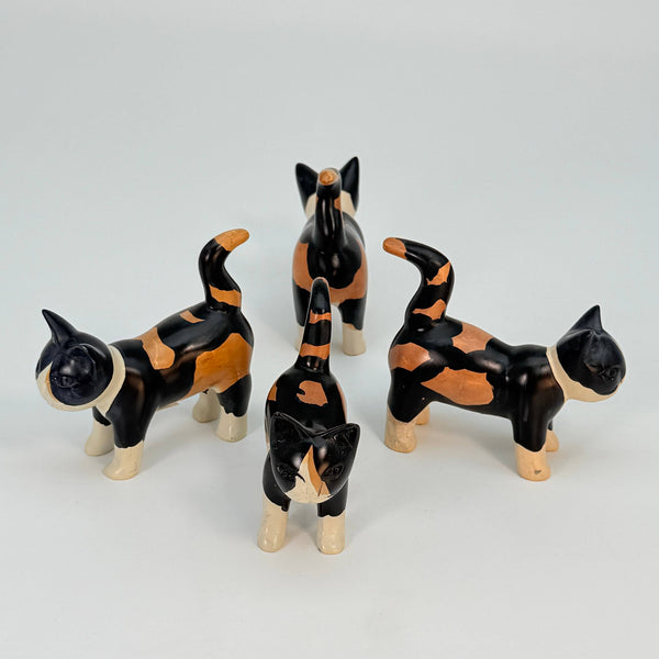 Soapstone Cat, Calico, Detailed, 4"