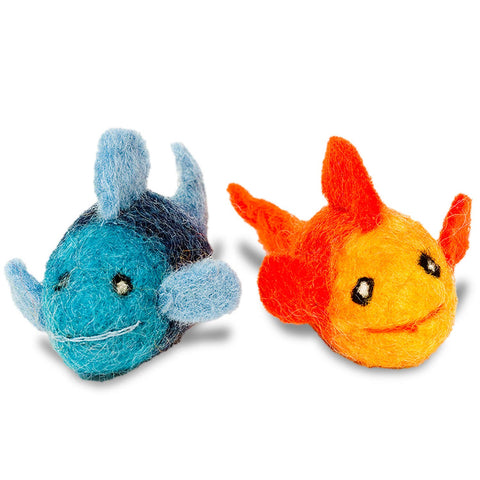 Fish Wool Cat Toy - Pack of 2, Assorted Colors