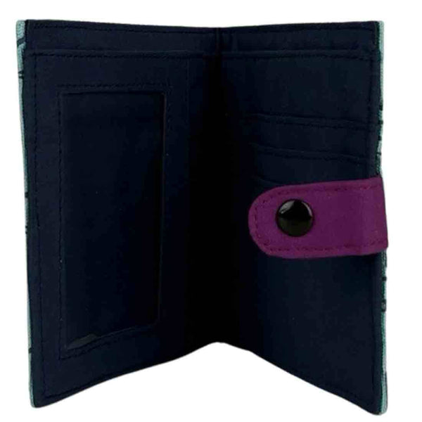 Vegan Square Wallet -  Brite Blue Cat Wallet - Slim Wallet