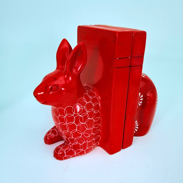 Soapstone Rabbit Bookend (miniature) 7.5" One-of-a-kind