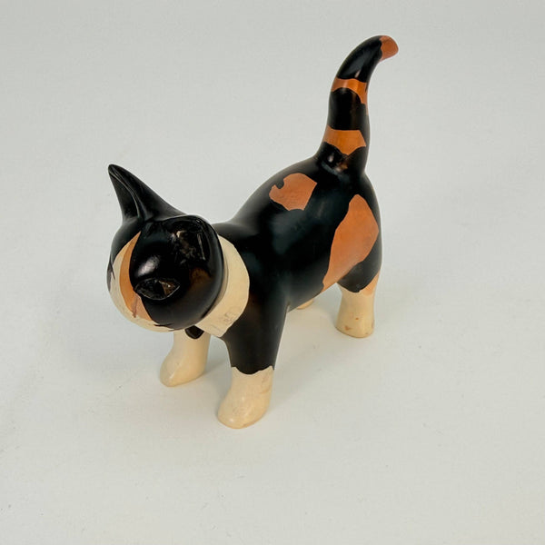 Soapstone Cat, Calico, Detailed, 4"