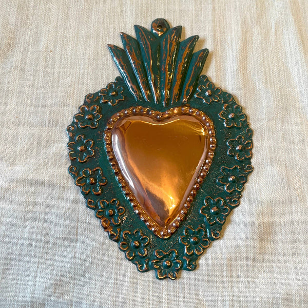 Copper Heart Milagro, Large (MC05)