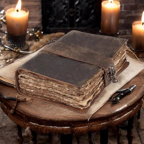 Vintage leather Journal Blank Spell Book of Shadows Grimoire