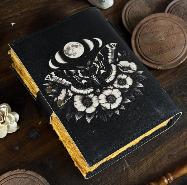 Luna Moth Blank Book Travel Notebook Grimoire Spell Notebook