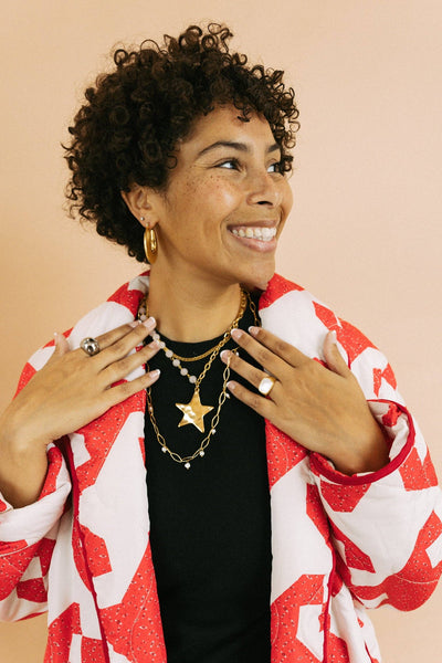 Starry Beaded Chain Necklace