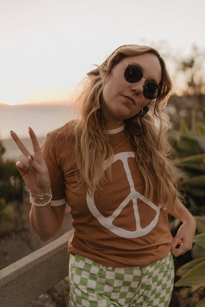 Peace |  Women's Ringer Graphic T-shirt