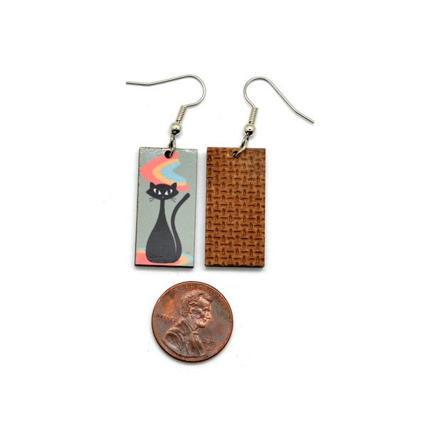 Atomic Cats Mid Century Style Dangle Earrings