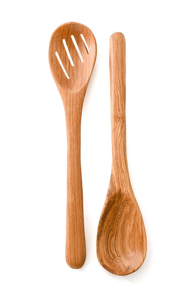 Kenyan Olive Wood Slatted Salad Servers