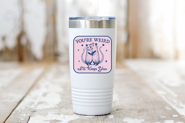 You're Weird I'll Keep You Sticker - possum, cute, love