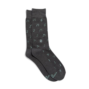 Socks that Support Music (Gray Music Notes)